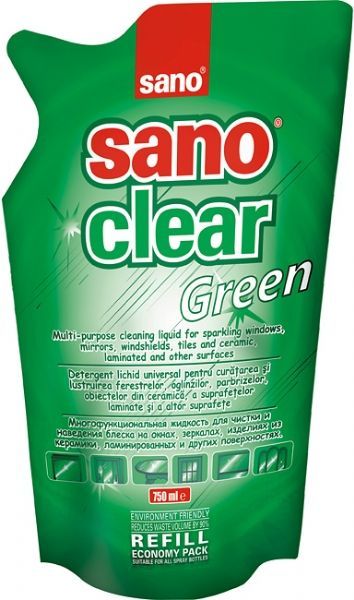 Detergent geamuri Sano Clear Green Refill 750 ml